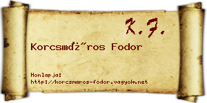 Korcsmáros Fodor névjegykártya
